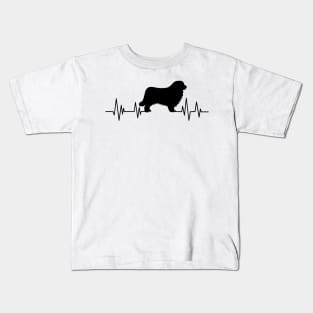 Newfoundland Heartbeat dog Heartbeat Newfoundland Silhouette Kids T-Shirt